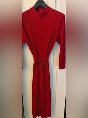 Calvin Klein knit red dress with removable belt. Size XL (seems like a 12-14)
